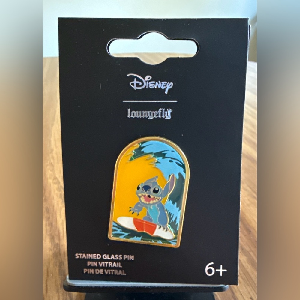 Loungefly Disney Lilo & Stitch Surfing Stitch Stained Glass Enamel Pin